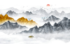 意境水墨山水画