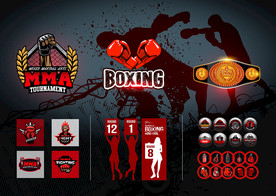 矢量职业拳击文化系列