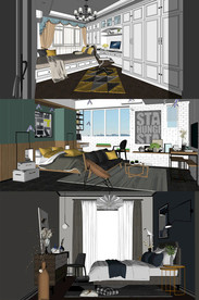 卧室空间SU模型设计-3