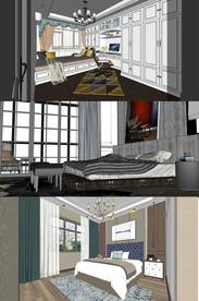 卧室空间SU模型设计-7