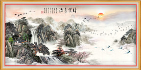 原创水墨山水风景画装饰画