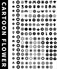 卡通花卉矢量元素剪影合集