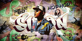 嘻哈摇滚背景墙装饰画