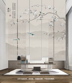 新中式花鸟卷帘