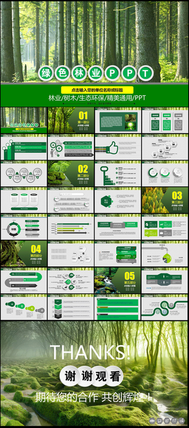 绿色林业森林PPT