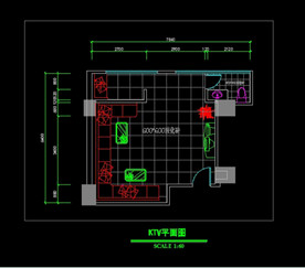 CAD  KTV平面布置图