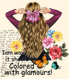 手绘 花 背影 美女 紫色 蝴