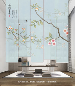 新中式花鸟卷帘