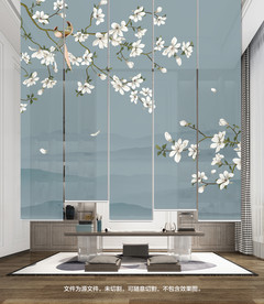 新中式花鸟卷帘