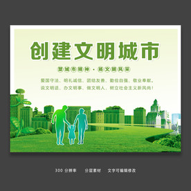 创建文明城市展板设计模板