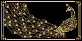 金色孔雀装饰画