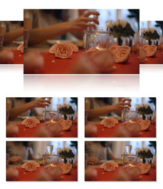 浪漫温馨情侣情人节约会西餐特写