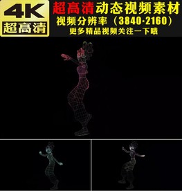 炫酷HUD线条女孩跳舞视频素材