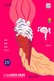 冰淇淋矢量海报