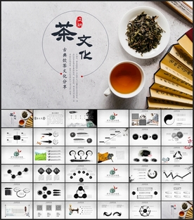 中国风水墨传统茶文化茶叶PPT