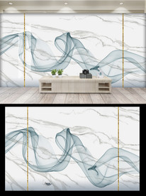 新中式大理石电视背景墙