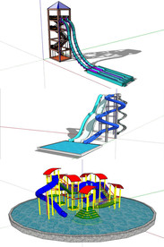 水上乐园设施SU模型