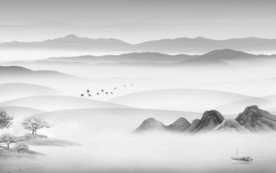 新款 中式灰色山水 TIF分层