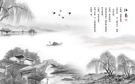 江南徽式建筑背景