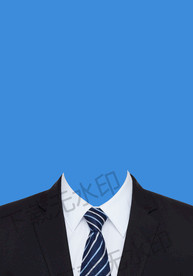 蓝色领带西装模板