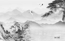 高档中式简约山水 TIF分层