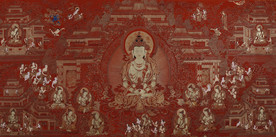 长寿佛 唐卡 藏传佛教 红唐