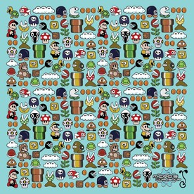 卡通图案方巾背景矢量图