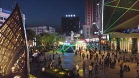 航拍庆阳 城市夜景