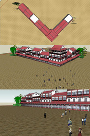 仿古一条街SU模型