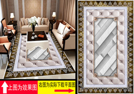 花纹地砖地画过道拼花