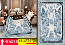 花纹地砖地画过道拼花