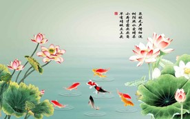 荷花客厅背景墙