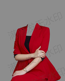 红色西装模板