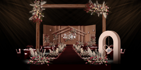 木色系婚礼仪式区