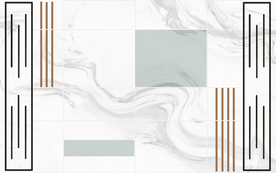 几何线条电视墙