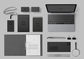 黑色简约风格办公文具样机