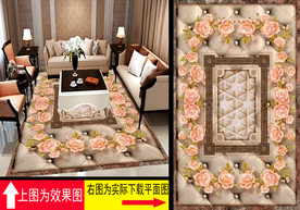 立体花纹大理石拼花地板