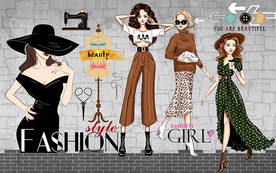 个性砖墙时尚女王服装店背景墙