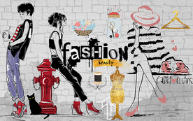 个性砖墙时尚服装工装背景墙