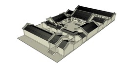 草图大师模型四合院