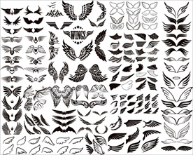 各种翅膀矢量剪影合集系列（二）