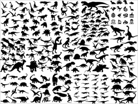 远古动物恐龙矢量剪影合集（一）