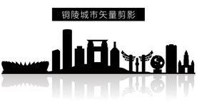 铜陵城市矢量剪影