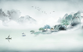 中式 爆款新山水画 TIF分层