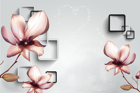 梦幻花卉现代简约背景装饰画