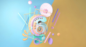 数字6周年电商c4d海报背景