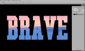 时尚字母剪影唯美远方抽象高山