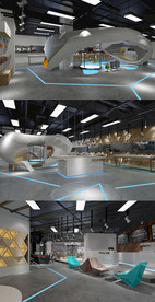 手机展厅MAX模型 效果图