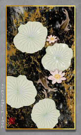 水墨荷花玄关