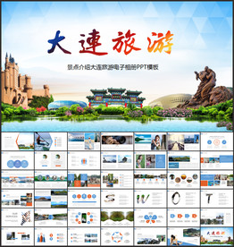 大连旅游电子相册PPT模板
